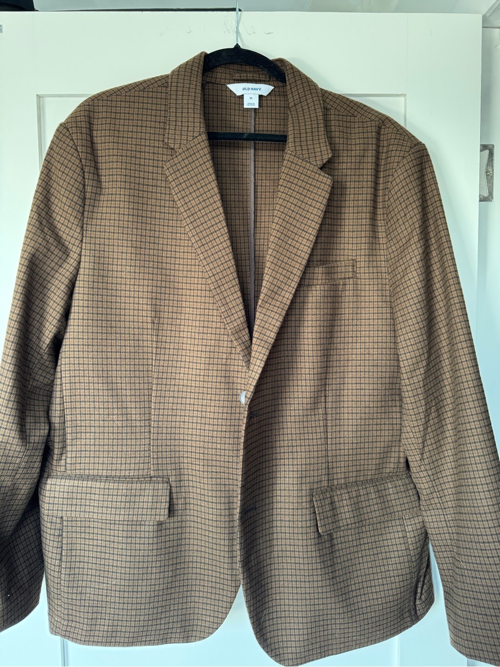 Old Navy Men's Chocolate Brown Checked Sport Coat Blazer